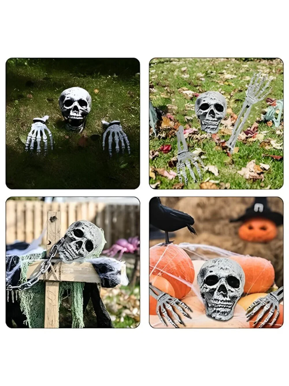 Scary Halloween Decorations Outdoor Skeleton Arms and Hands Life Size Skeleton